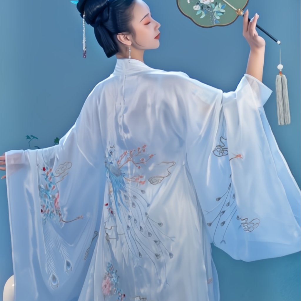 Embroidered Peacock Gown Set | Women Traditional Robe Top Maxi Skirt Coat Floral